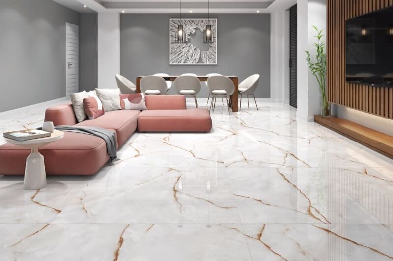 Decoração de sala com piso de porcelanato