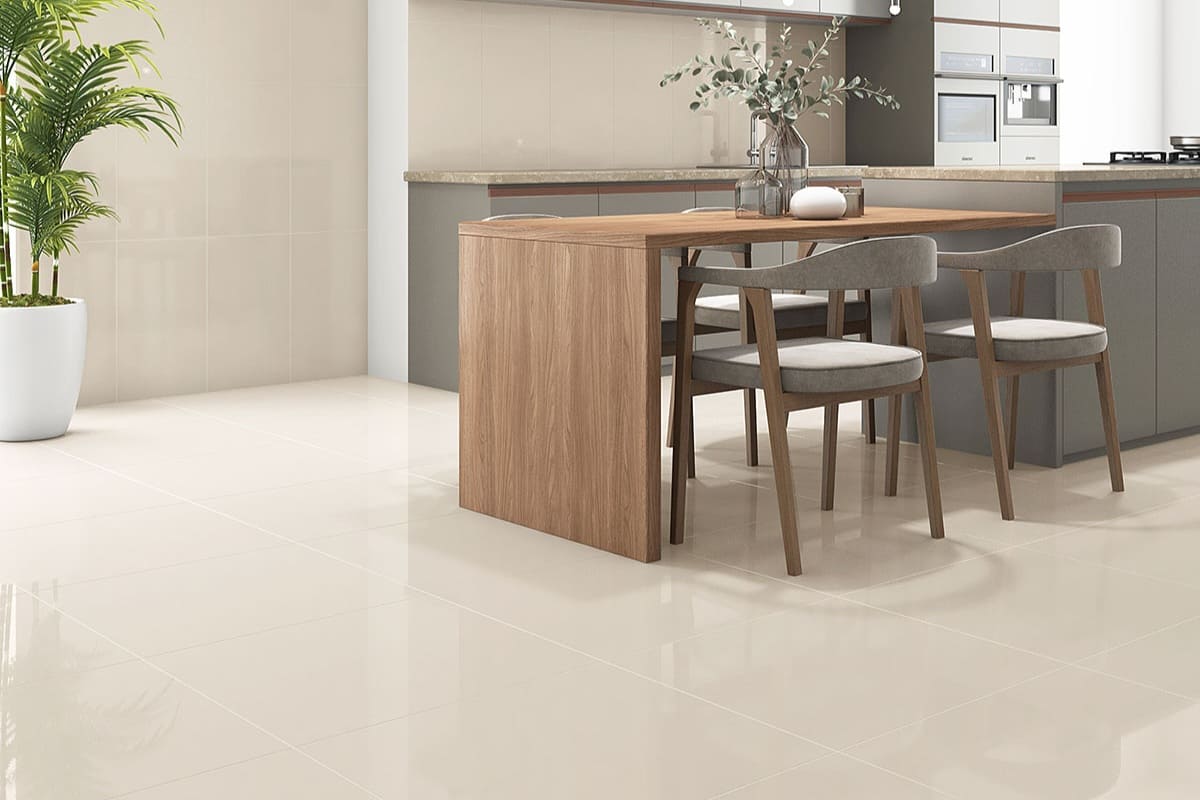 Decoração de cozinha com piso de cerâmica